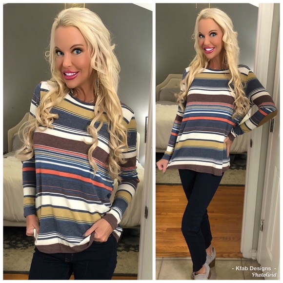 ❤️ LAST 1! Soft Slub Knit Striped Tunic! - Picture 2 of 3